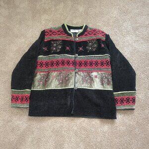 Vintage Flashback Patchwork Velvet Chenille Jacket Size M